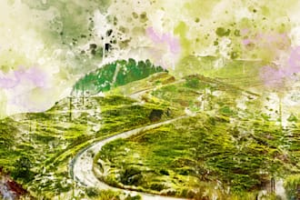 edit your picture into beautiful digital watercolor painting