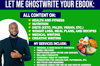 write health, fitness, medical ebook and book, ghostwriter