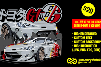 make your favorite car or vehicle into a cartoon vector