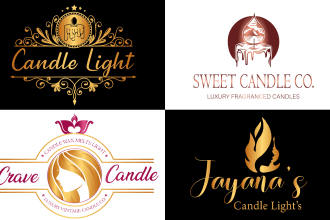 do candle label and candle logo design