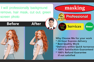 do professional cut out hair masking background removal