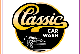 do modern car wash, rental and auto detailing logo