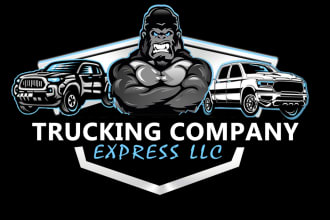 design logistic trucking logo