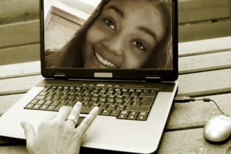 put your photo on a laptop