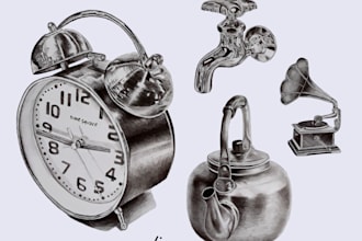 draw realistic object and product illustrations