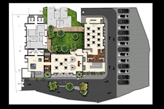render your floor plans on photoshop