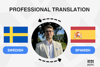 translate and proofread your texts from spanish to swedish