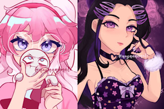 draw 2d digital anime emotes kawaii aesthetic art cute