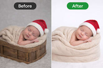 do professional newborn baby photo retouching and high end skin editing