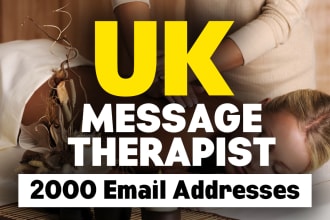 uk massages email list, email database, 2000 email addresses