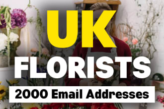 uk florists email list, email database, 2000 email addresses