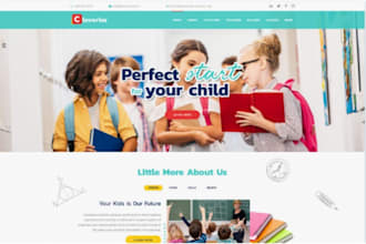 build elearning education school online course website on godaddy, wordpress wix