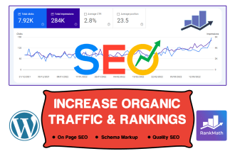 do wordpress on page SEO optimization with rankmath and schema