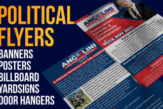 do political campaign flyer, banner, postcard, door hanger