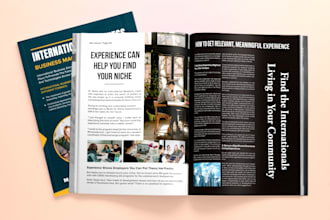 do professional magazines, magazine layout, booklet and magazine ads design