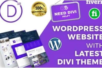 design wordpress website using elementor, divi builder, visual composer,wpbakery