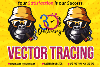 do convert files, vector tracing, redraw, trace logo or image in vector