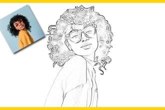convert image vector line art  for coloring books in 6h