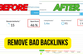 disavow bad backlinks and remove spam score