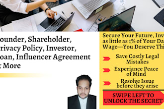 draft founder, llc operating, partnership, nda, shareholder agreement
