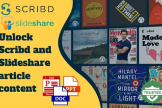 unlock documents content from scribd and slideshares