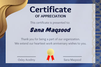 design any kind of certificate design in reasonable price