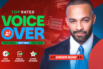 record an american male voice over for your company