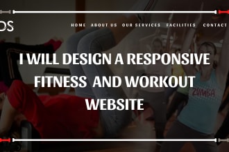 design fitness website, workout website, gym, yoga and design fitness website