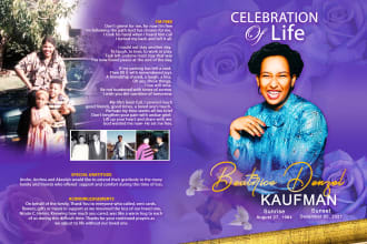 do world class funeral programs, obituary designs in 3hrs