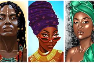 do african american illustration or character portrait