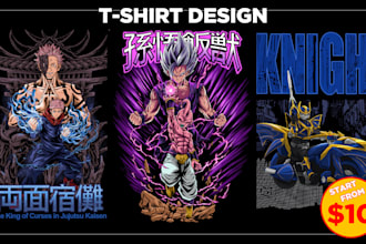 design anime illustration on your t shirt