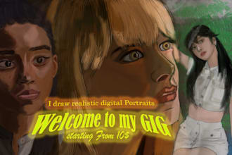 draw digital  art in painting style