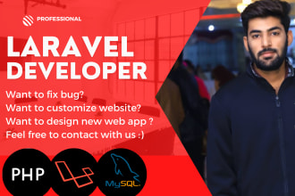 be your laravel developer, fix bugs, develop custom php mysql website, api
