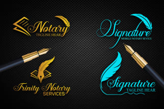 do notary, signature, signing agent, law firm logo design