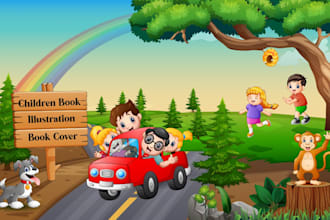 children story book illustration and kids book covers