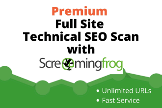 do full SEO audit report unlimited urls with screaming frog