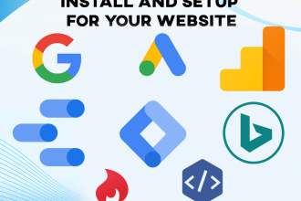 setup google analytics, search console, tag manager, bing webmaster, hotjar