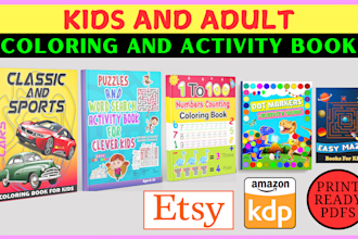amazon kdp manuscript coloring book and book cover