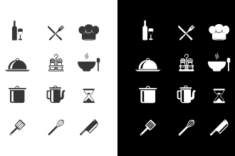 design icons, line icons, flat icons, and vector icons