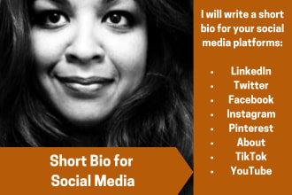 write your linkedin, twitter, instagram, facebook bio