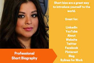 write your linkedin, twitter, instagram, facebook bio