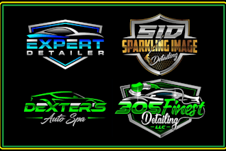 do modern car wash, rental and auto detailing logo