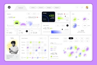 design stunning admin dashboard CRM web app uiux mockup wireframe