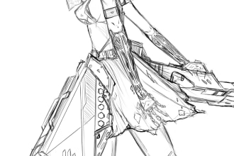 make a detailed sketch for anime and manga illustration