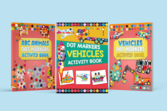 create  bold and easy dot markers activity book for kdp