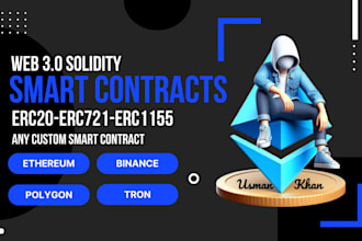 write an erc20 erc721  erc1155  or a custom smart contracts