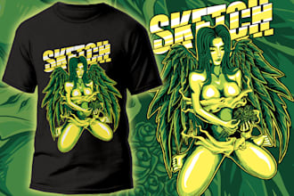 create trendy custom graphics tshirt merch design