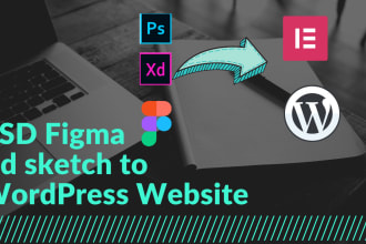 convert psd , xd and figma sketch to wordpress