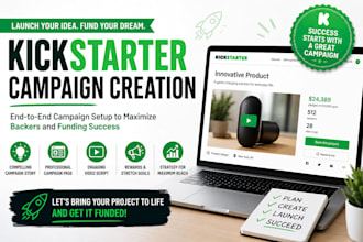setup crowdfunding campaign account fundraising projects kickstarter indiegogo