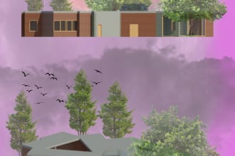 design 3d models on revit sketchup, 2d drawings on autocad and adobe photoshop